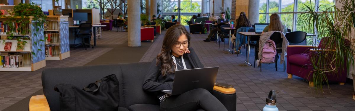 Student studying in the ACC Library & Learning Commons