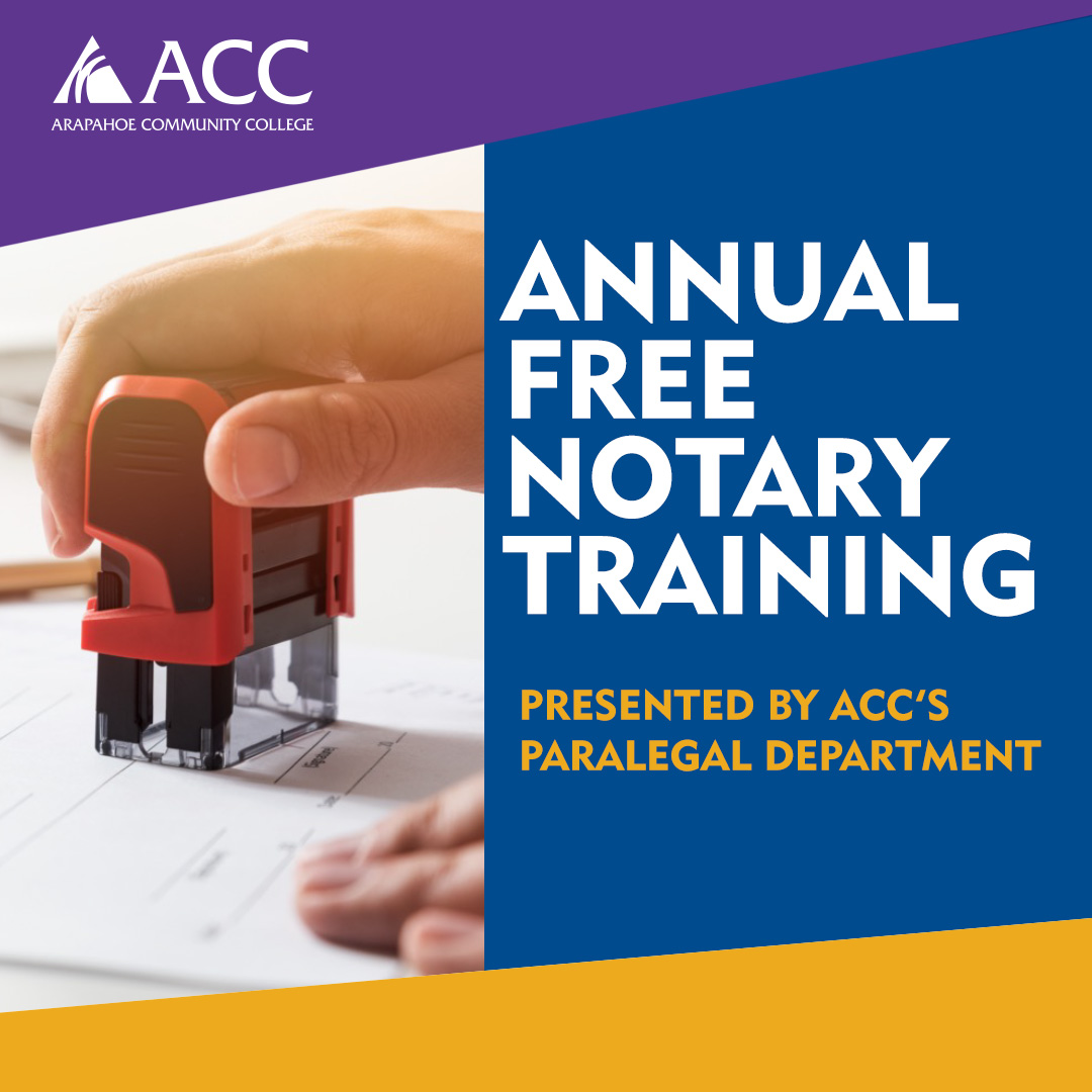 Annual Free Notary Training - Presented by ACC's Paralegal department