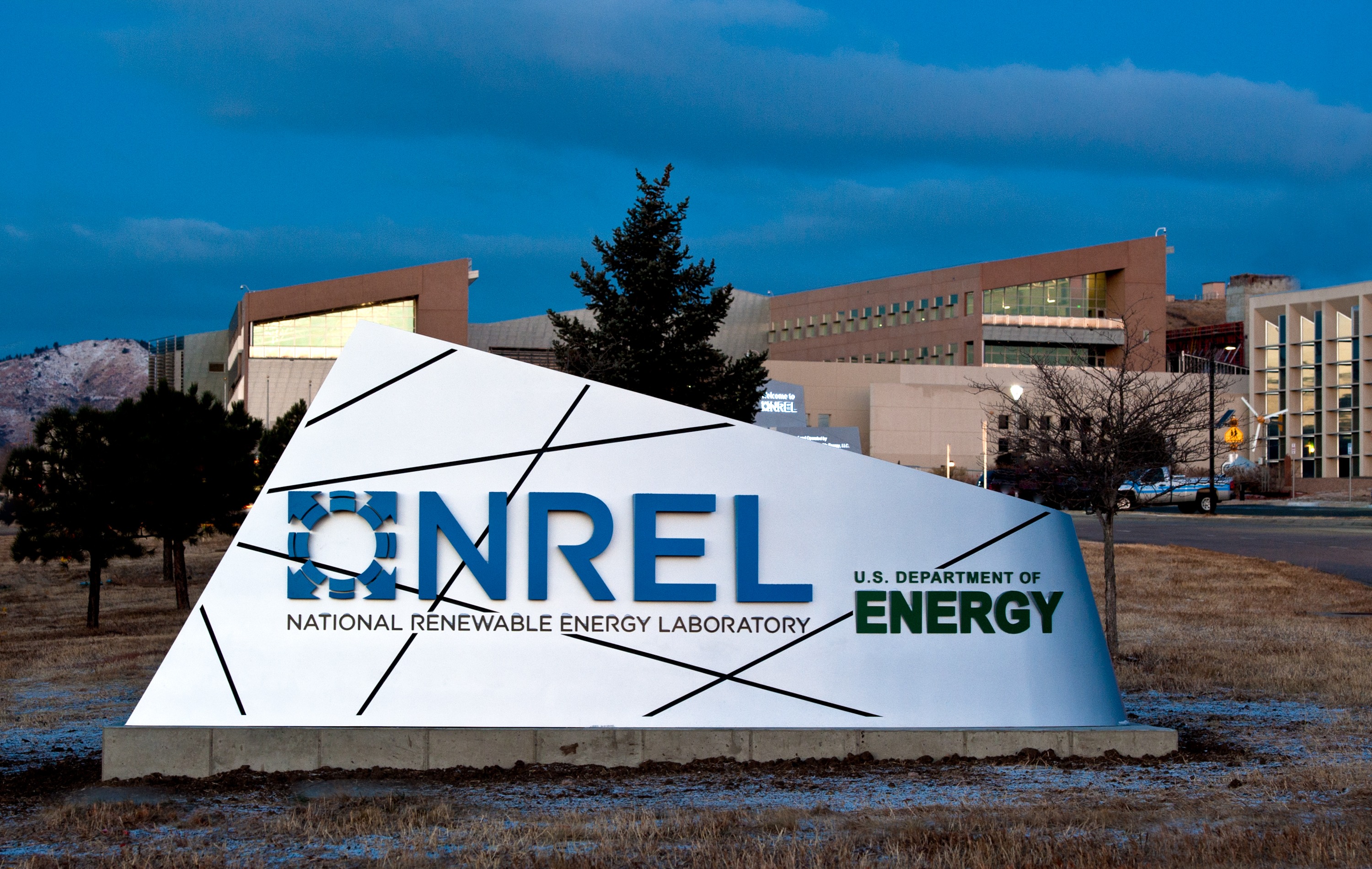 NREL sign outside of the NREL building