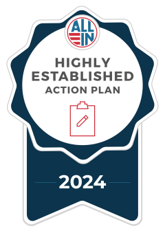 All In Highly Established Action Plan 2024 badge