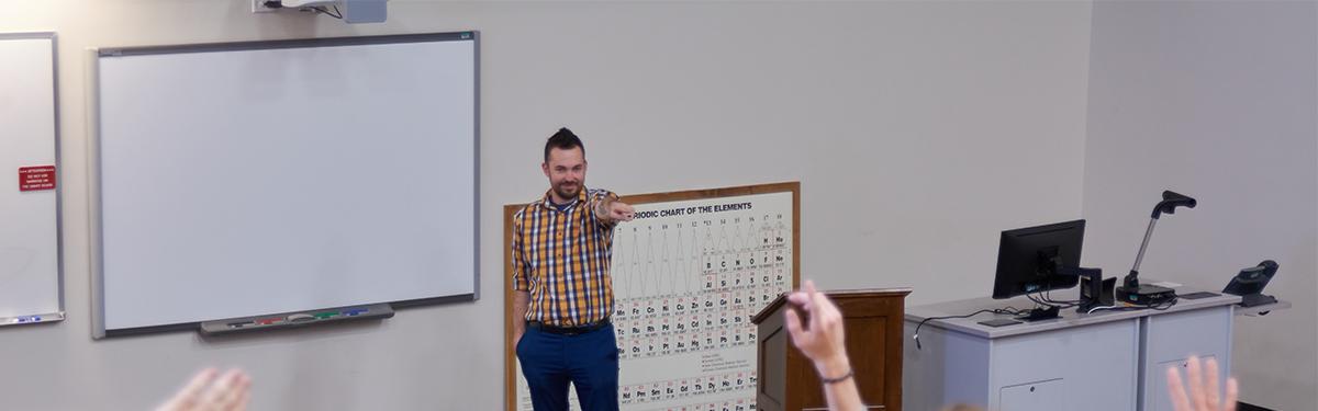 Professor in a classroom