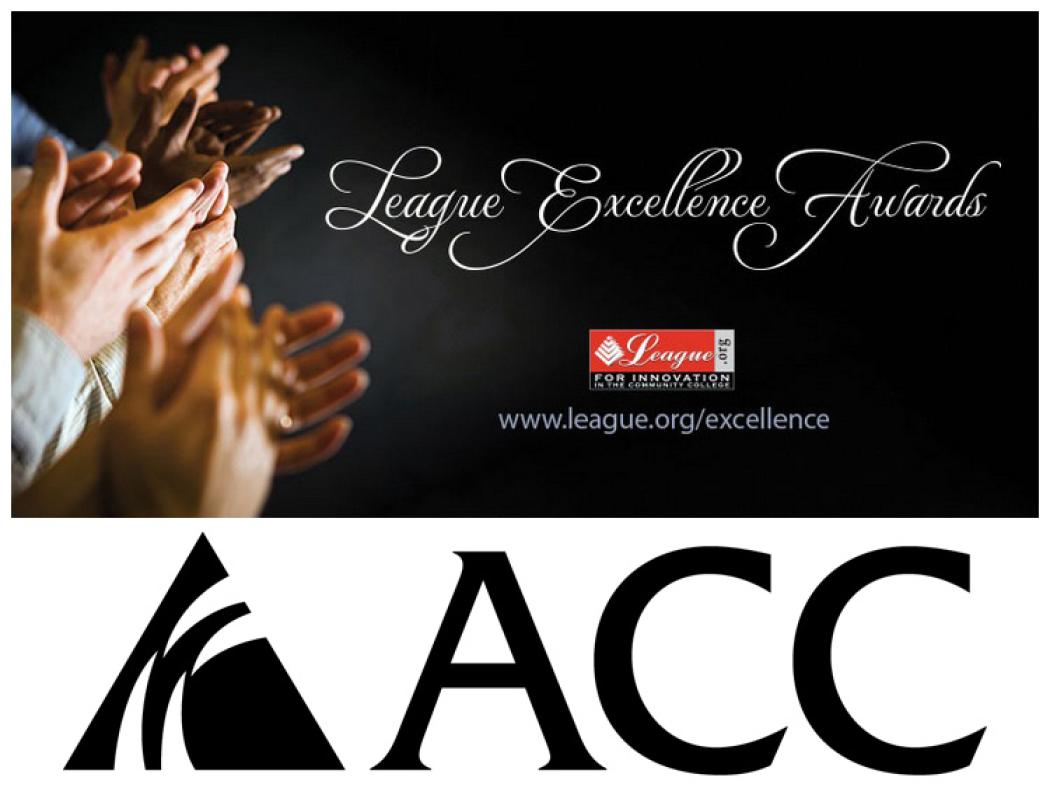 League Excellence Award graphic with logo and clapping hands and ACC logo