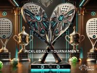 Pickleball Tournament - ACC Puma logo - Pickleball rackets, balls, and trophies.