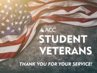 Student Veterans - thank you for your service! (American Flag and ACC logo)