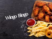 Wingo Bingo (chicken wings, french fries, onion rings, and ketchup)