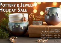 Arapahoe Ceramics Guild Pottery & Jewelry Holiday Sale flyer (candles, jewelry, art)