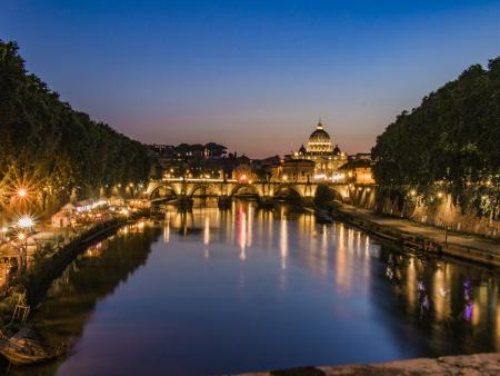 St.Peters Basilica at Night (Italy, ACC Study Abroad Program)