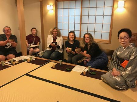 Students at a tea ceremony - Japan 2018