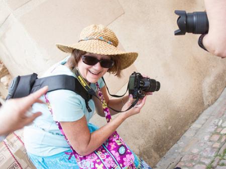 Student taking photos - Italy 2014
