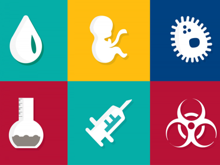 Public Health banner - icons related to health
