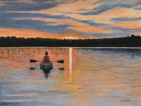 Randy Vosbeck Kayaking at Sunset