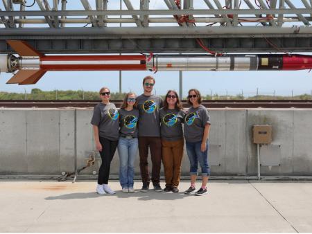 ACC and RRCC RockSat-X ‘23-’24 team on the launch pad posing for picture