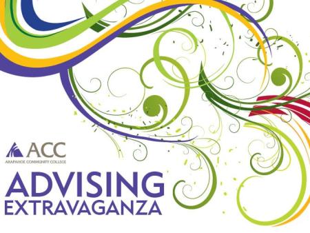 Advising Extravaganza (ACC logo and colorful swirls)