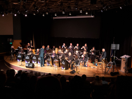 ACC Jazz Ensemble performing in the Waring Theater at the Littleton Campus.