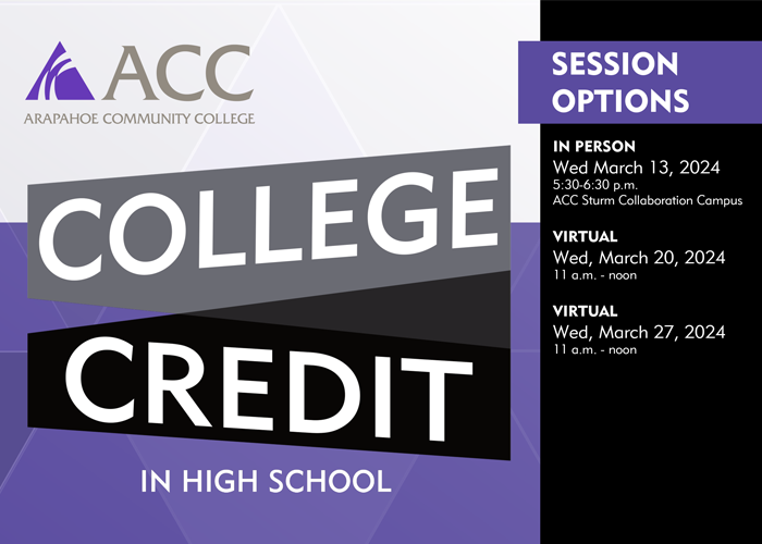 College Credit in High School - Session Dates