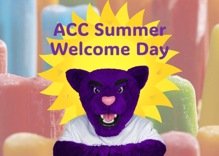 ACC Summer Welcome Day (with Summit the ACC Puma mascot)
