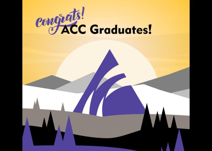 ACC logo with mountains in the background - Congrats! ACC Graduates!