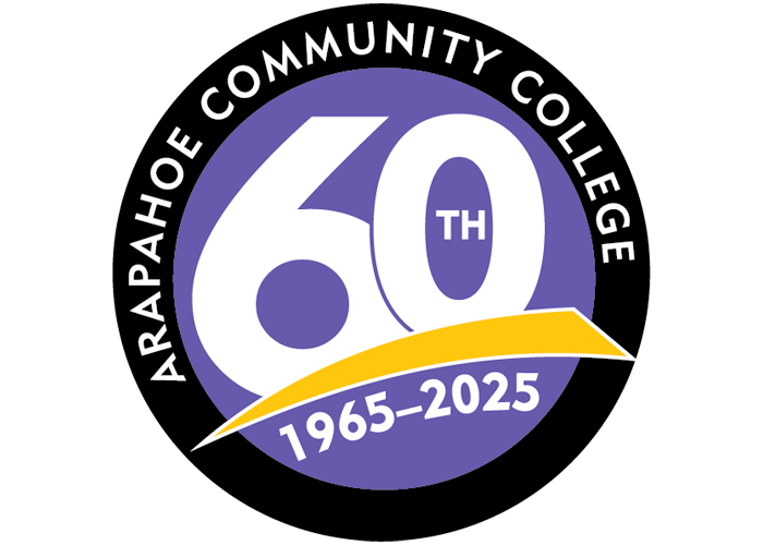 Arapahoe Community College 60th Anniversary logo - 1965-2025