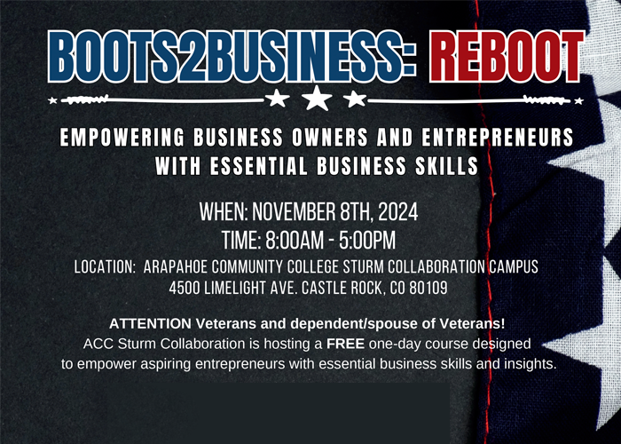 Boots2Business: Reboot flyer (info in event post)