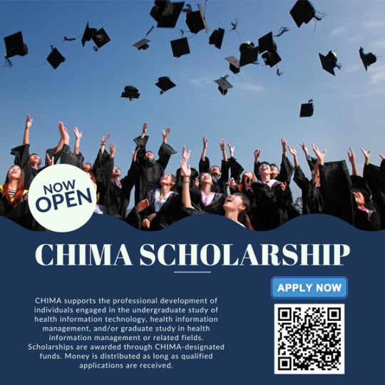 CHIMA scholarship now open - graduates throwing caps into the air